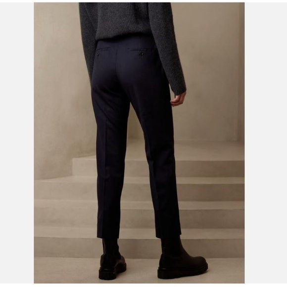 Banana Republic Black Siena Slim Italian Wool Ankle Pants Size 2/26 RETAIL $150 - Picture 2 of 7